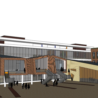 Modern kindergarten architectural appearance