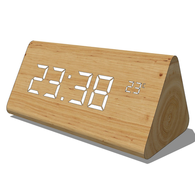 Modern Solid Wood Electronic Alarm Clock Free