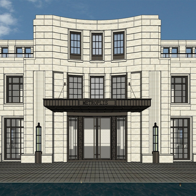 Neoclassical Style club building appearance