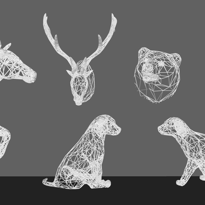 Modern Iron Grid Animal Ornaments