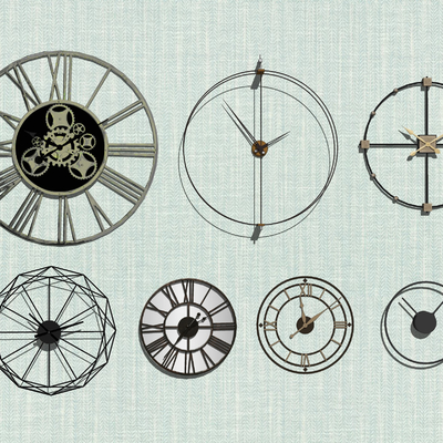 European-style metal wall clock combination