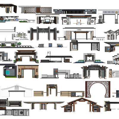 Neo-Chinese Style Gate Head Horse Head Wall