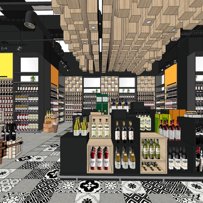 Modern Supermarket Red Wine Zone