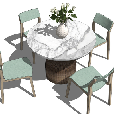 Nordic Marble Dining Table and Chair