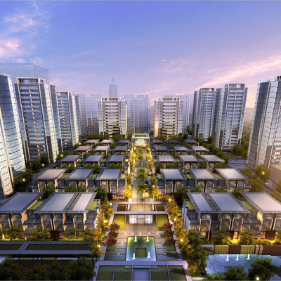 Bird's-eye view of modern residential quarters