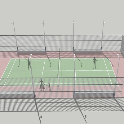 Modern outdoor badminton court