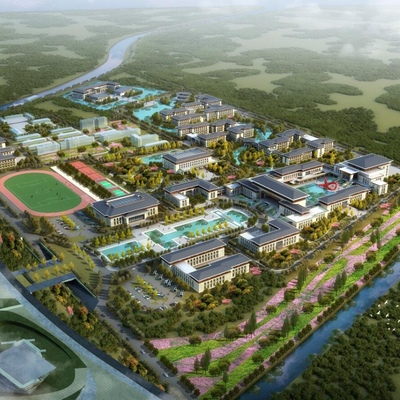 Bird's-eye view of new Chinese school