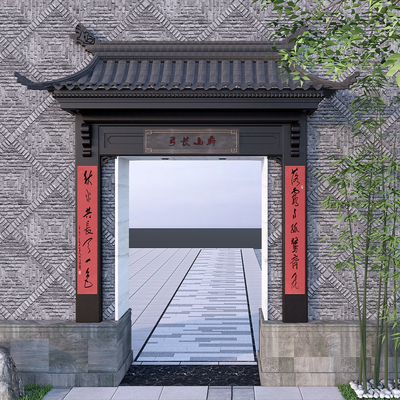 Chinese style fence gate