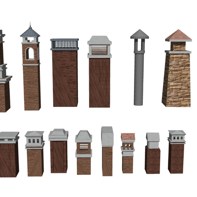 European style villa residential chimney