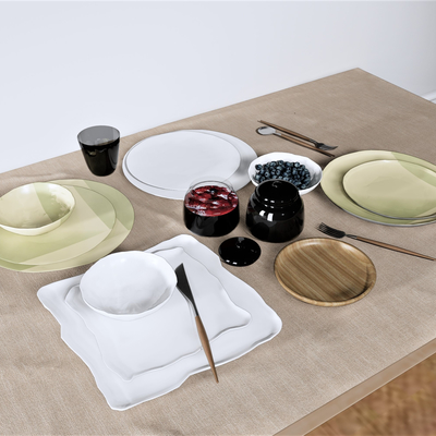 Modern ceramic tableware knife and fork