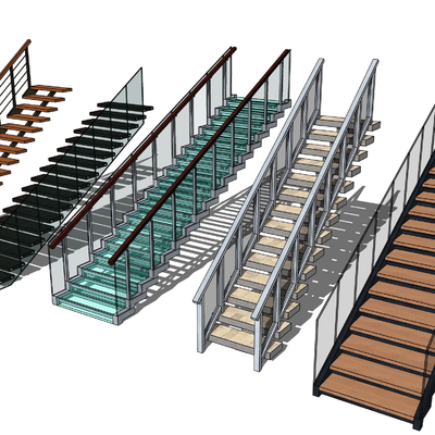 Modern Railing Straight Stairs