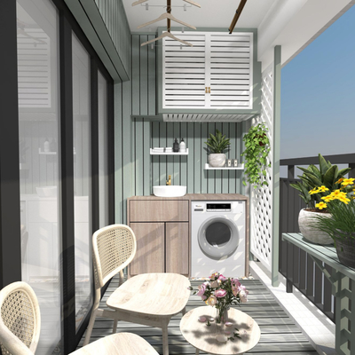 Modern balcony laundry