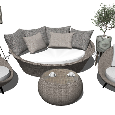 Modern outdoor rattan sofa