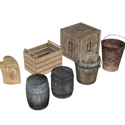 Industrial Wind Wooden Box Wooden Barrel