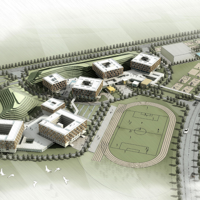 Bird's-eye view planning of modern university campus