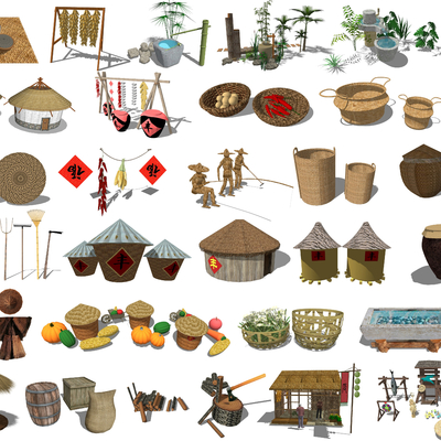 Chinese Rural Pastoral Farm Tools