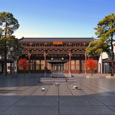 Chinese-style ancient architecture of Wuhan Changshou Temple