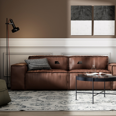 Nordic Leather Double Sofa