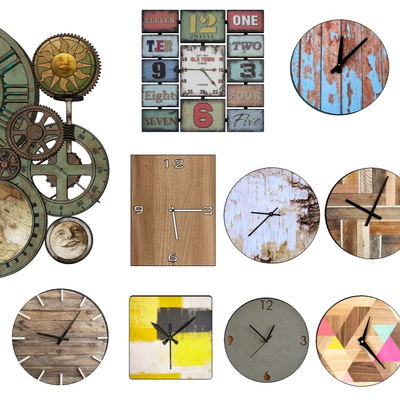 Industrial wind wall clock clock