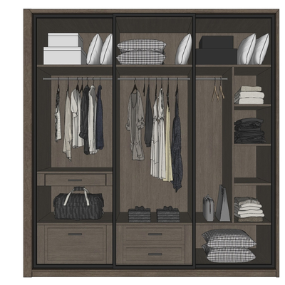 Modern solid wood wardrobe