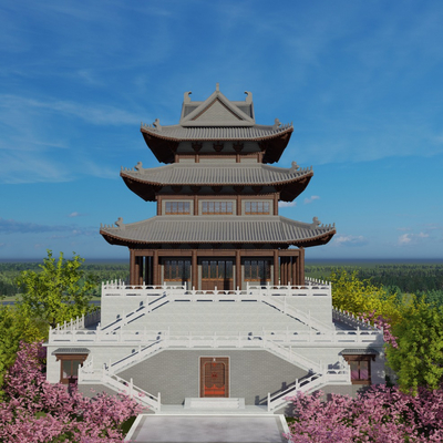 Chinese-style ancient building attic