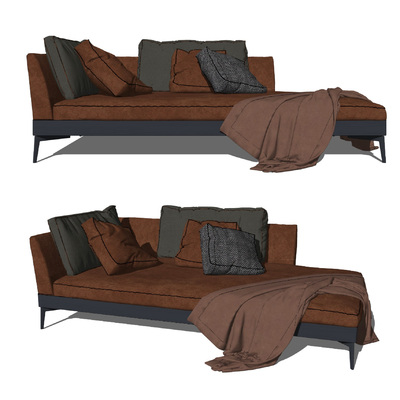 Modern fabric chaise longue