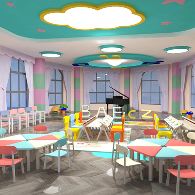 Modern kindergarten classroom activity room