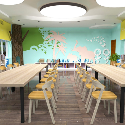 Modern kindergarten classroom activity room