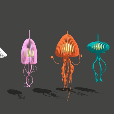 Modern commercial street jellyfish starlight