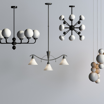 Modern metal multi-head chandelier