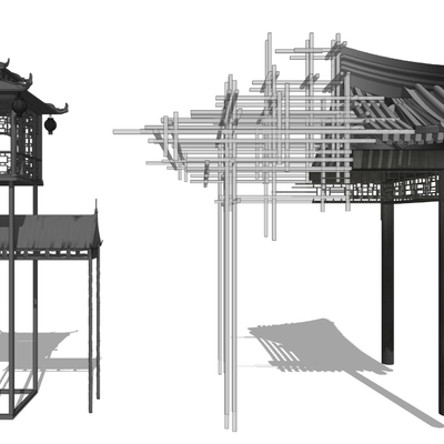 Chinese pavilion component su want