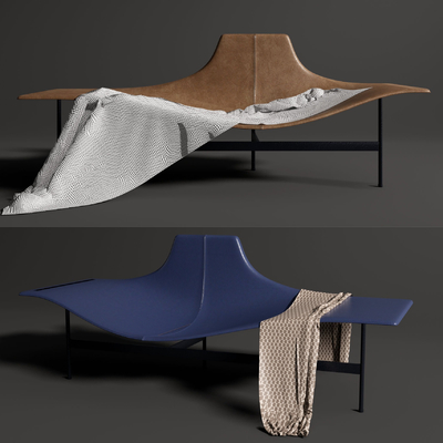 Modern shaped chaise longues