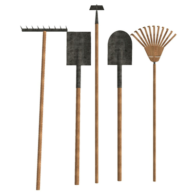 Modern rake shovel farm tools