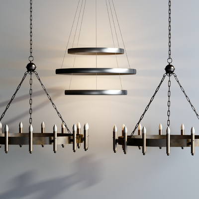 Modern Metal Candlestick Chandelier