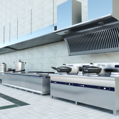 Modern integrated kitchen stove