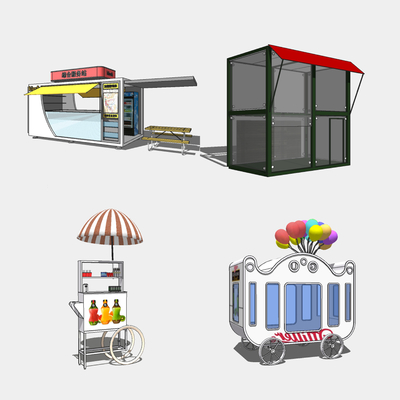 Modern kiosk snack car