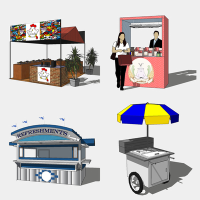 Modern kiosk snack car