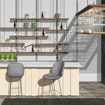 Industrial Style Retro Bar Counter