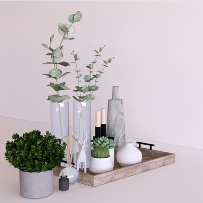 Modern Green Plant Vase Ornaments