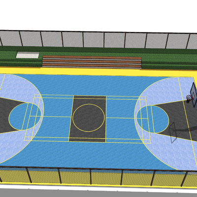 Outdoor basketball court in modern residential area