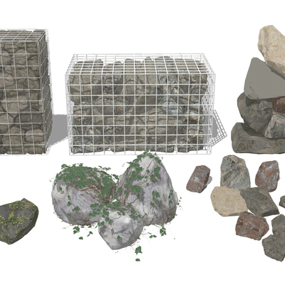 modern stone landscape stone pile gabion