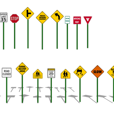 Modern Road Traffic Signs Signs