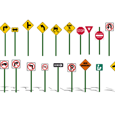 Modern Road Traffic Signs Signs