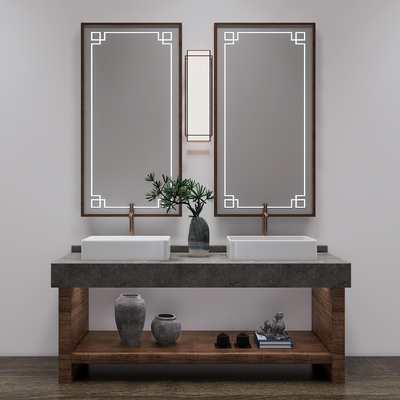 Neo-Chinese Style Marble Washing Table