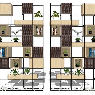 Industrial Wind Flower Frame Partition Decorative Rack