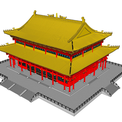 Ancient Chinese-style Daxiong Hall Temple