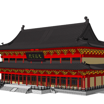 Ancient Chinese-style Daxiong Hall Temple