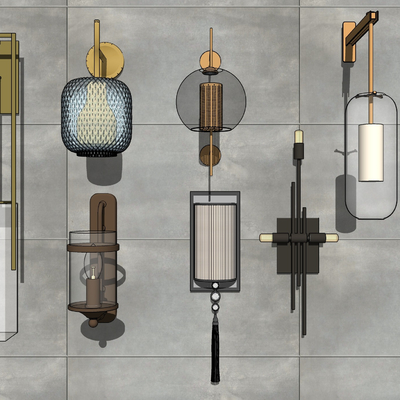 New Chinese light bulb wall lamp combination