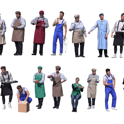 Modern Chef Clothes Catering Hotel Clerk Characters