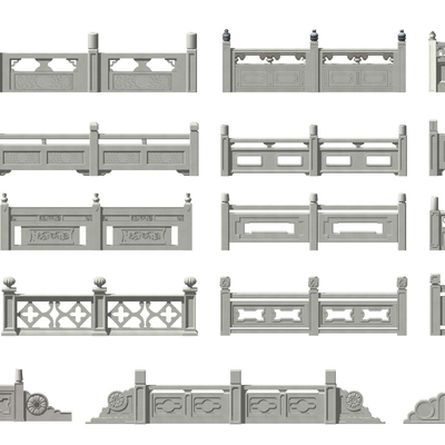 Chinese Marble White Jade Stone Balustrade